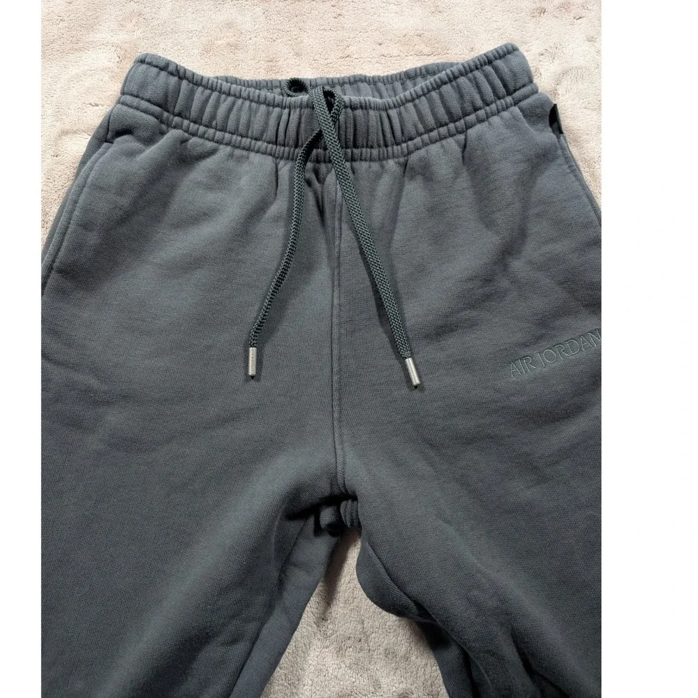 Jordan Wordmark Fleece Sweatpants Men Small Black Grey Embroidered Joggers